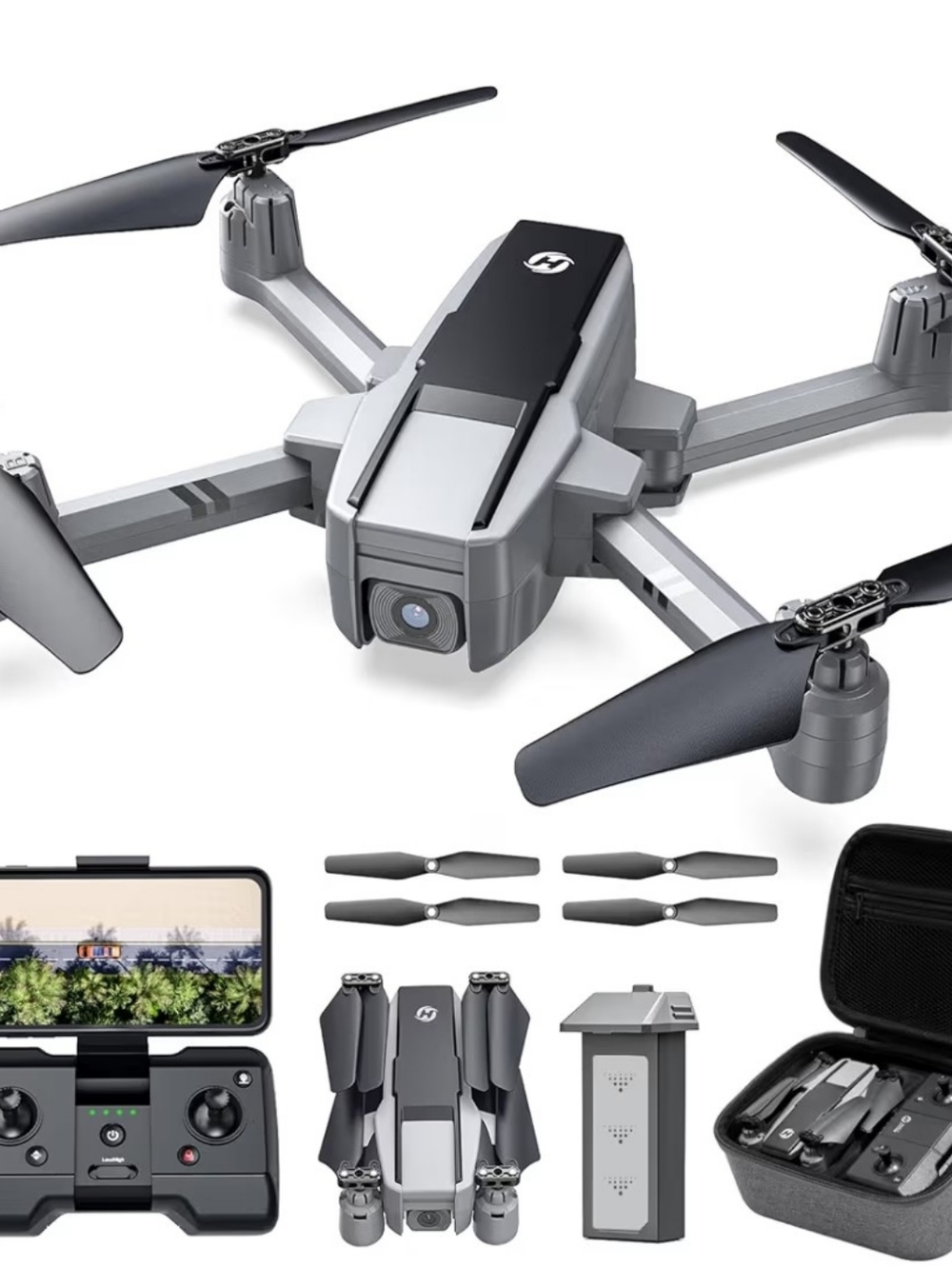 Holy Stone Foldable Drone in Gray and Black